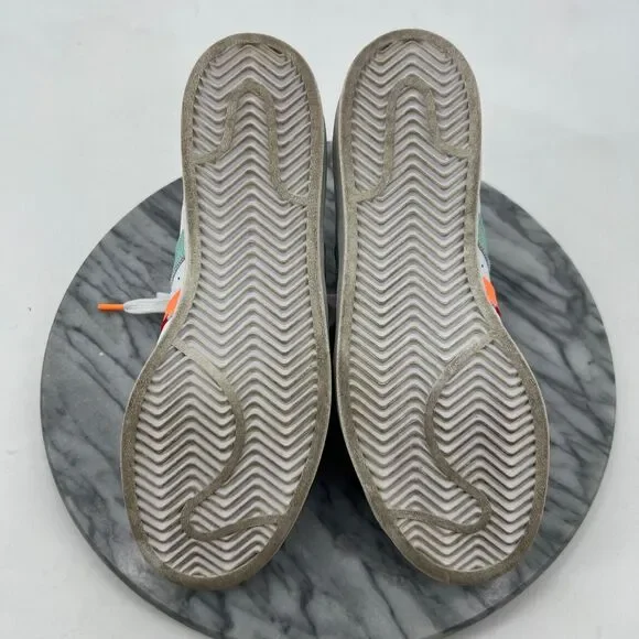 Adidas Mens 7.5 Superstar Shoe White Leather Multi Jagged Shell Toe Sneaker - Picture 7 of 13